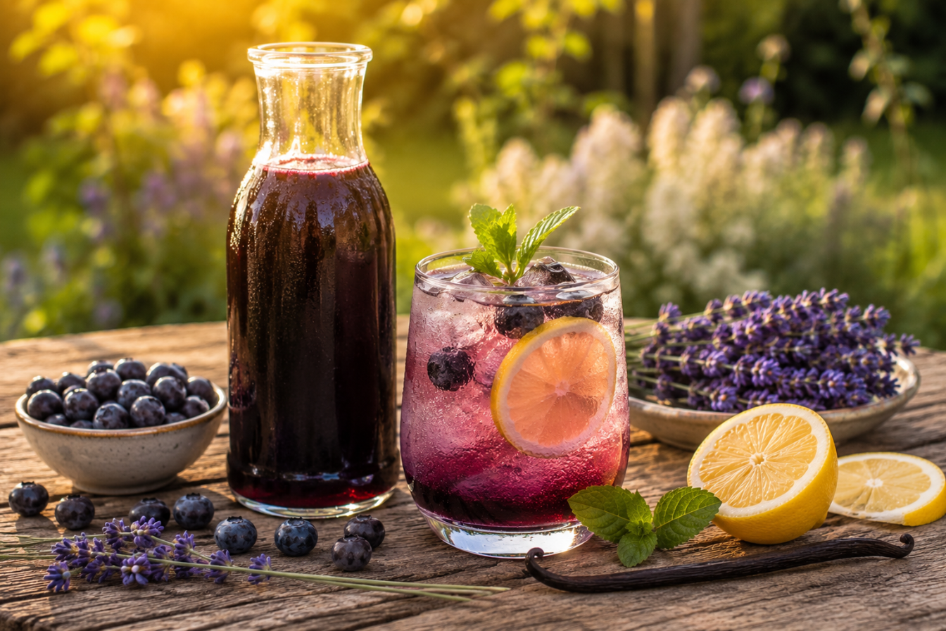 Čučoriedkový sirup s levanduľou: sirup do limonád, drinkov aj dezertov