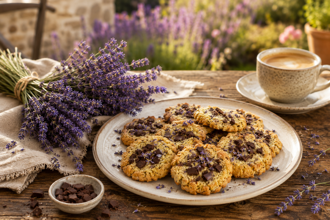 Levanduľové cookies s čokoládou
