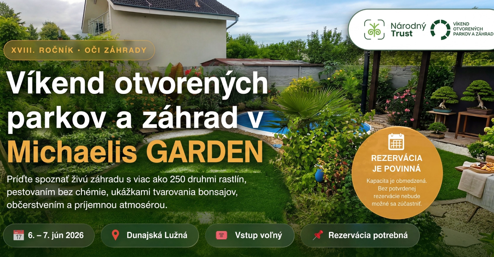 Víkend otvorených parkov a záhrad 2026