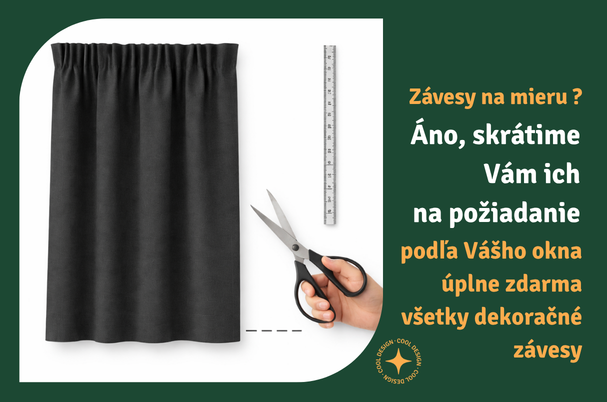 Závesy na okná - všetky naše dekoratívne  závesy Vám zdarma skrátime