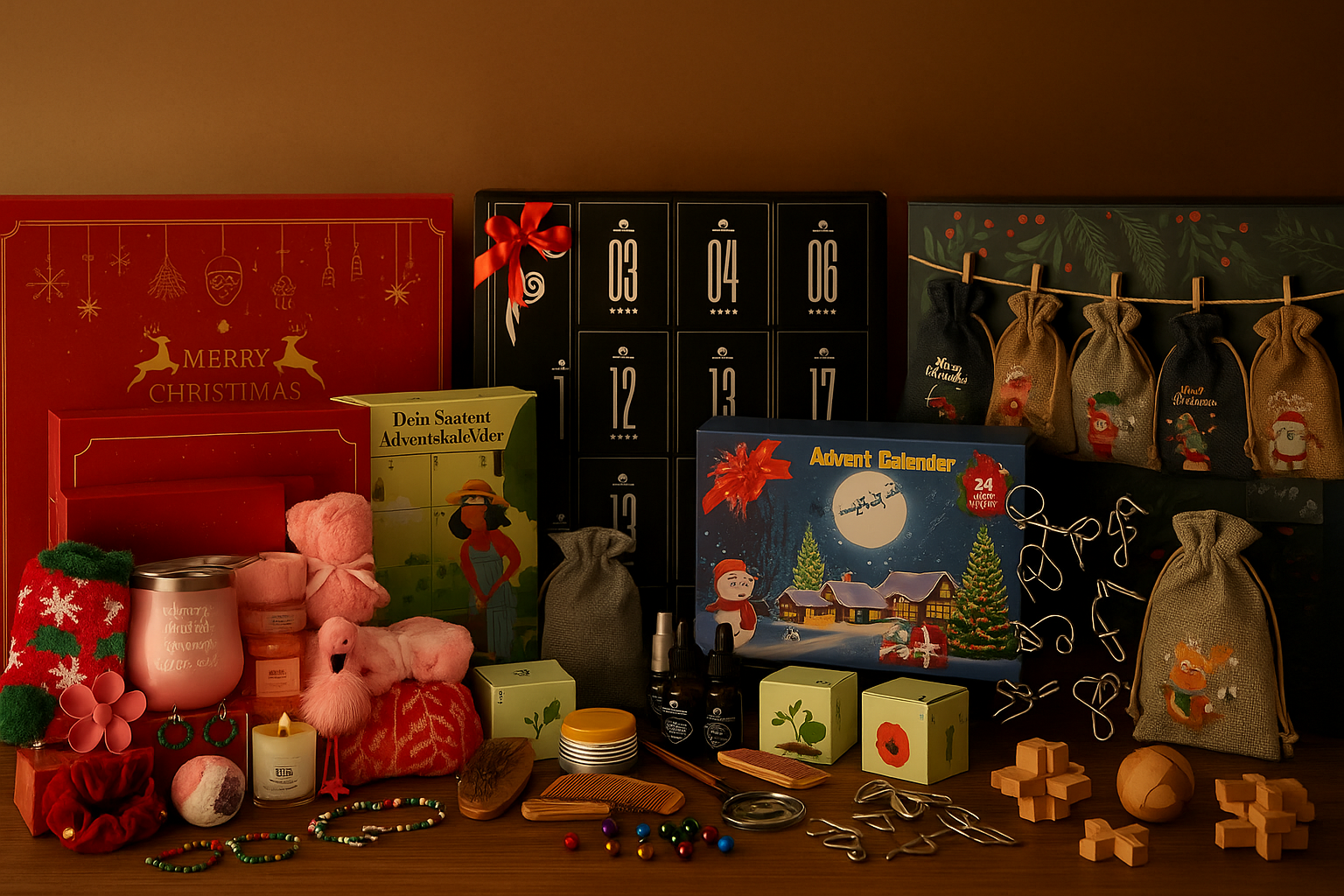 Moderné adventné kalendáre – mix štýlov: čajové, kozmetické, sviečkové a DIY