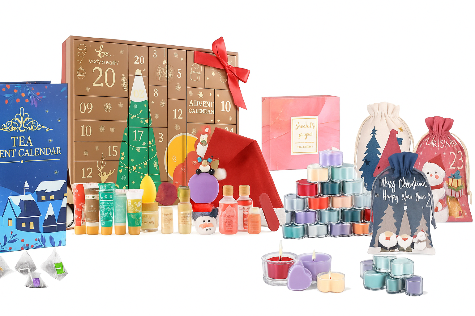 Moderné adventné kalendáre 2025 – čaje, kozmetika, sviečky a DIY v jednom prehľade
