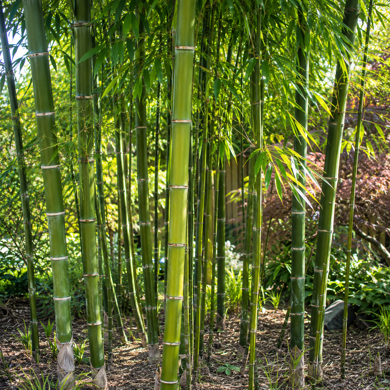 Výbežkatý bambus rodu Phyllostachys s vysokými pevnými steblami