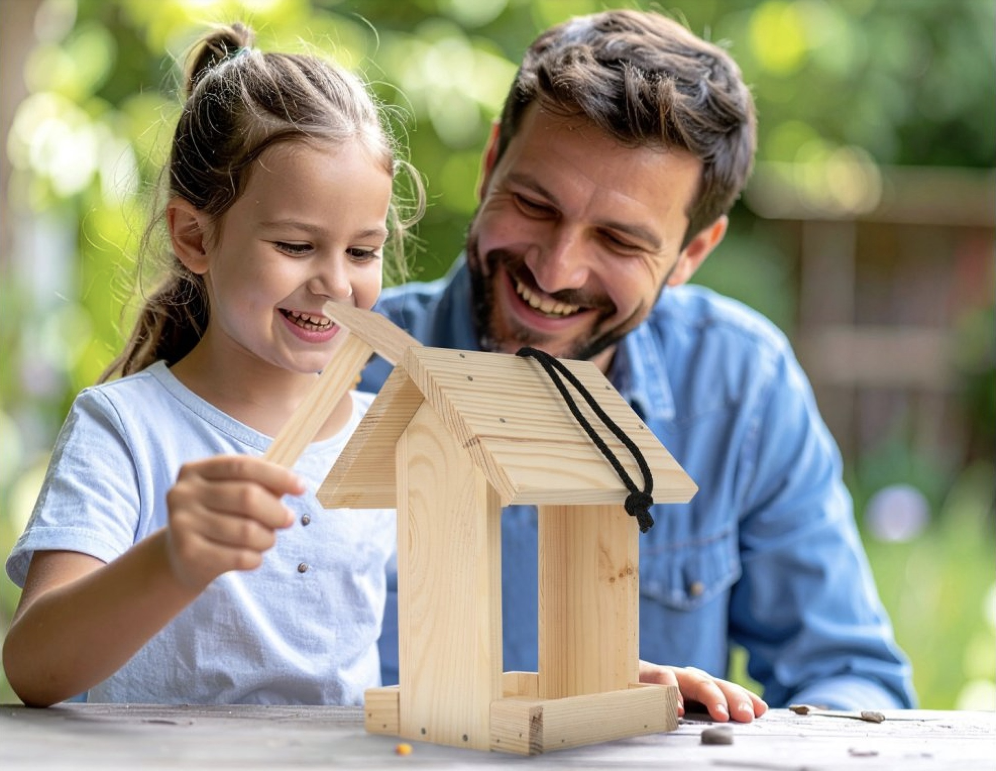 dieta-a-otec-stavaju-drevene-krmidlo-pre-vtaky