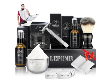 Luxusná pánska holiaca sada na mokré holenie v elegantnom darčekovom balení