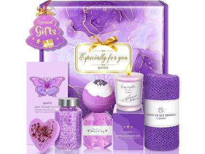 Elegantná levanduľová darčeková krabička Qivatex ako darček pre ženy na Valentína, narodeniny alebo Vianoce