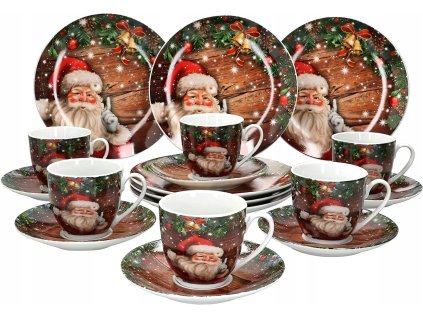 Vianočná jedálenská súprava 18ks Santa Claus