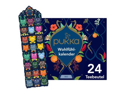 Adventný kalendár Pukka – 24 vrecúšok bio čaju v 12 rôznych druhoch, wellness kolekcia 2025