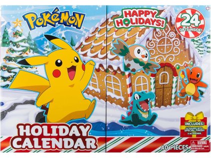 Adventný kalendár Pokémon – vianočný dizajn s Pikachu a 24 ukrytými darčekmi