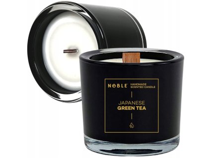 Vonná sójová sviečka Japanese Green Tea – zelený čaj, bambus, drevený knôt, 220 ml