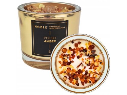Sójová vonná sviečka NOBLE Polish Amber zlatá 220ml