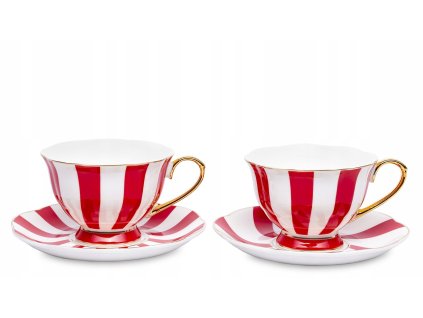 porcelanova-sada-salok-s-tanierikmi-cervenobiely-pruzkovany-vzor-so-zlatym-uchom-cooldesign