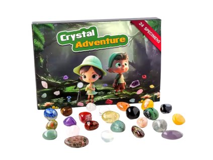 Adventný kalendár s kryštálmi Crystal Adventure – 24 minerálov a polodrahokamov