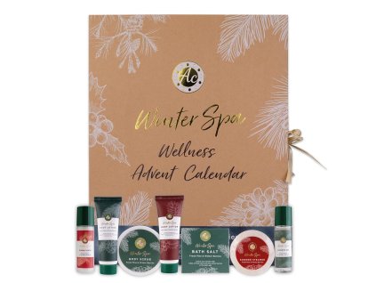 Adventný kalendár Winter Spa – balenie a ukážka kozmetických produktov