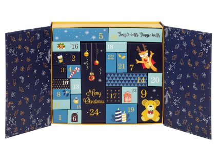 Adventný kalendár – predná strana s 24 prázdnymi boxmi
