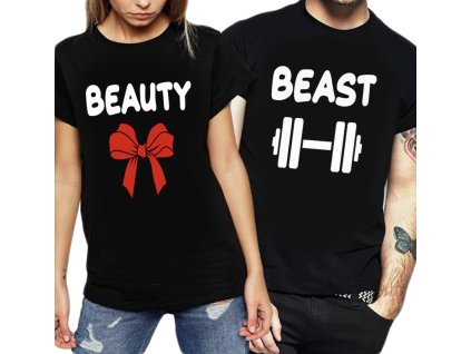 Set bavlnených tričiek pre páriky Beauty & Beast