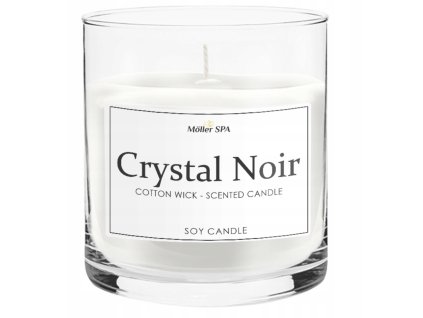 Vonná sviečka Moller SPA – Crystal Noir s bavlneným knôtom, sójový vosk, 75 hodín