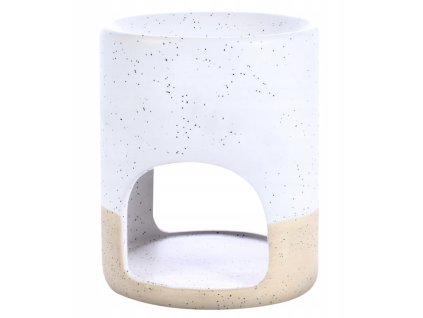 Keramická aróma lampa na vosky a oleje v bielo-béžovej farbe