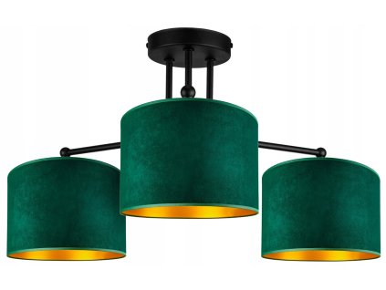 Stropná lampa GLIMEX Welur Black na 3 žiarovky