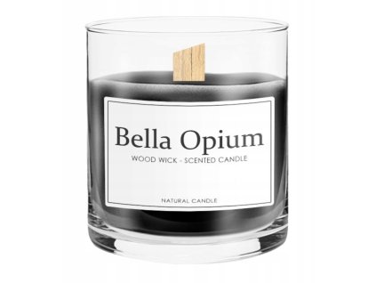 Vonná sviečka Moller SPA – Bella Opium s dreveným knôtom, sójový vosk, 75 hodín