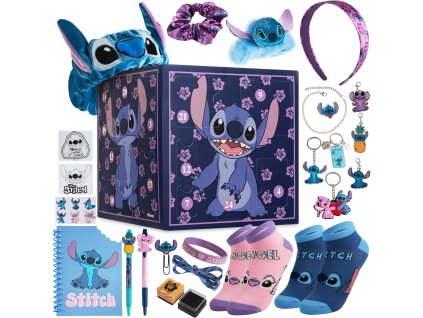 Adventný kalendár Disney Stitch 2025 – 24 originálnych prekvapení pre dievčatá a fanúšikov rozkošného mimozemšťana Stitcha