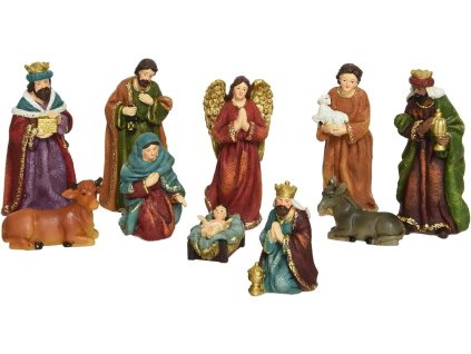 etlehem – súprava 10 ručne maľovaných figúrok zo živicového kameňa, výška 11 cm