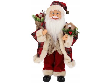 Dekorácia Santa Claus s vrecom a búdkou 40cm