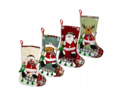 Vianočné ozdobné ponožky 4ks 31cm