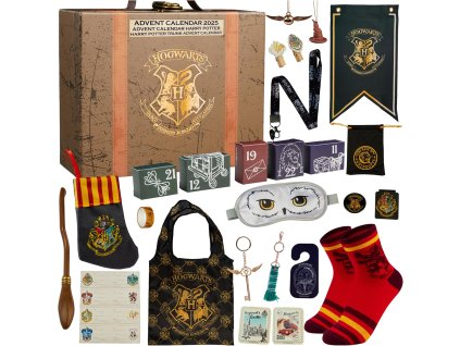 Adventný kalendár Harry Potter – 24 prekvapení vrátane ponožiek, kľúčeniek, písacích potrieb a dekorácií
