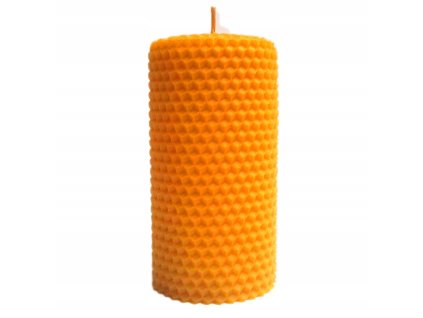 Prírodná sviečka z včelieho vosku – valcová, výška 12 cm, priemer 6 cm