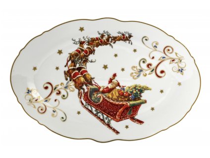Vianočný servírovací tanier MAGNOBLE Santa na saniach 36x24