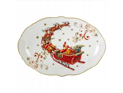 Vianočný servírovací tanier MAGNOBLE Santa na saniach 30,5x20