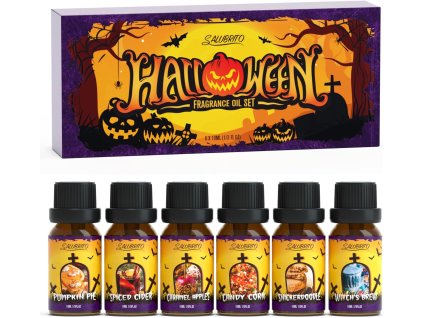 Darčeková sada éterických olejov Halloween – 6 × 10 ml, limitovaná edícia s jesennými a halloweenskymi vôňami