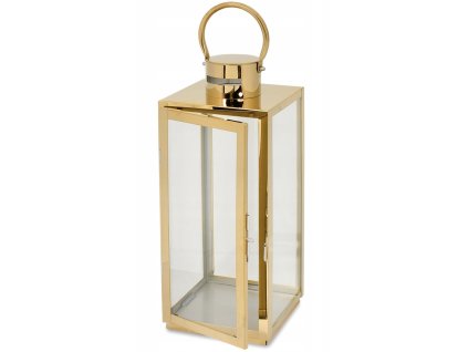 Kovový lampáš zlatý 77cm