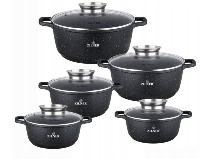 Sada mramorových hrncov 10ks ZILNER Premium Black