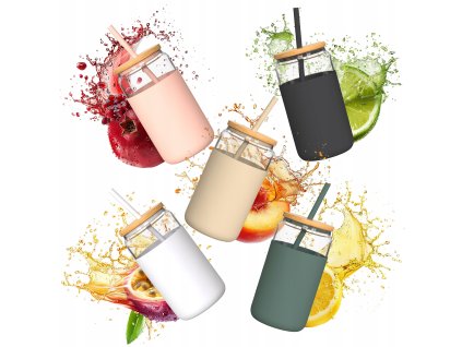 Kubek ze szkla borokrzemowego AquaFloow 500ml z silikonowym etui bezowy Informacje dodatkowe mozliwosc mycia w zmywarce