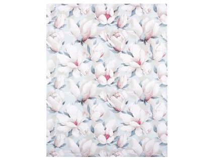 Kuchynská utierka Magnolia Blue & Pink z 100% bavlny – jarný motív v modrej a ružovej variante