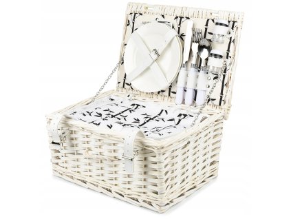 KOSZ PIKNIKOWY WIKLINOWY TALERZE SZTUCCE TERMICZNY 1