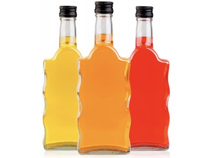 Sklenené darčekové fľaše s vlnitým tvarom – 5× 500 ml so skrutkovacími uzávermi