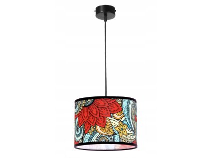 Závesná lampa Boho Fiesta – farebné kvetinové tienidlo