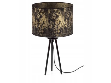 Stolová lampa Luxury Snake – trojnohý kovový podstavec s čierno-zlatým tienidlom