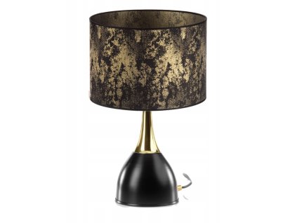 Stolová lampa Luxury Snake – čierno-zlatý podstavec s elegantným tienidlom v haďom vzore