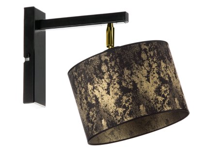 Nástenná lampa Luxury Snake – čierne tienidlo so zlatým hadím vzorom