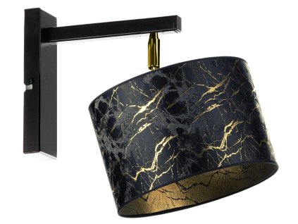 Nástenné svietidlo Black Marble Gold – mramorový dizajn so zlatými žilkami