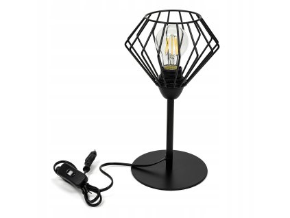 Stolová lampa Urban Cage – moderné čierne loftové osvetlenie na stôl