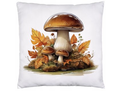 Jesenná obliečka na vankúš 40×40 – Dubák v lístí a machu