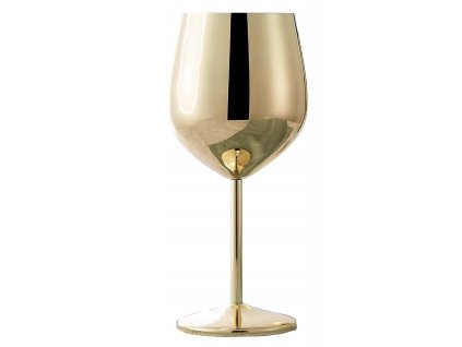 Nerezový pohár na víno – elegantný zlatý lesklý dizajn 500 ml