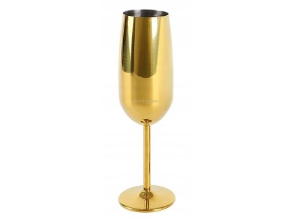 Nerezový pohár na šampanské – zlatý elegantný dizajn 250 ml