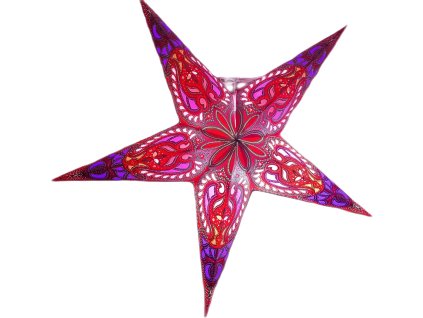 Vianočná hviezda 60 cm – tyrkysová s bielym vitrážnym vzorom