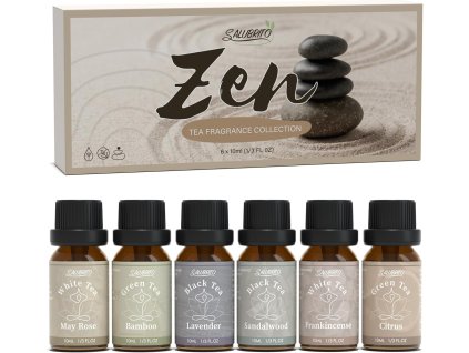 Zen éterické oleje 6 × 10 ml – prírodné vône čajov, cruelty free, bez parabénov